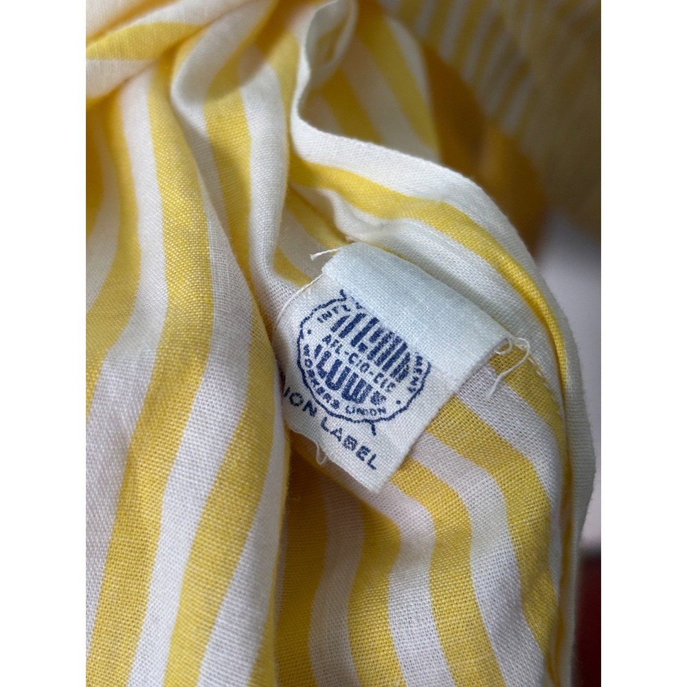 Vintage Jack Posluns Yellow Striped Daisy Eyelet Fit & Flare Dress 1960s ILGWU - Picture 4 of 8
